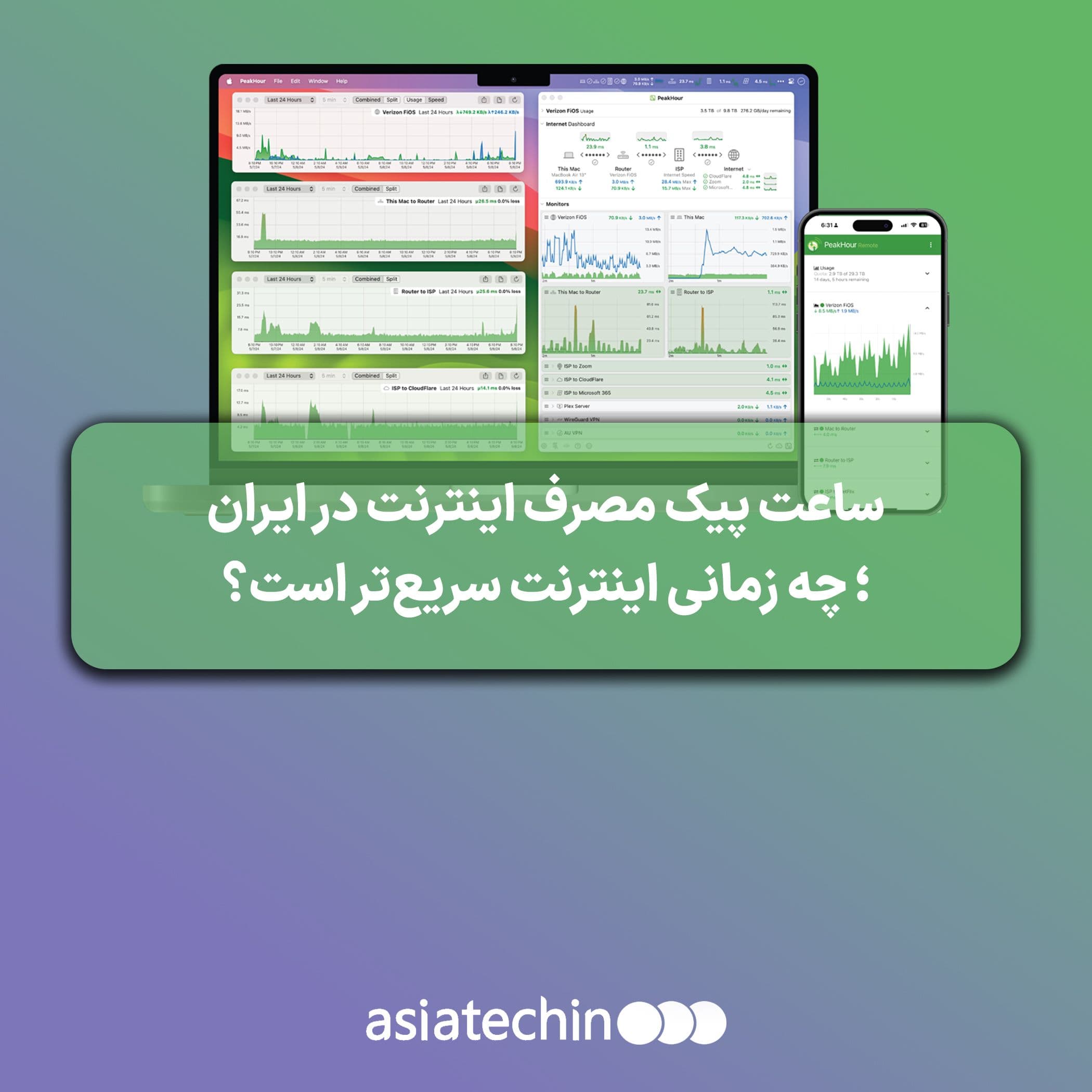 ساعت پیک مصرف اینترنت در ایران