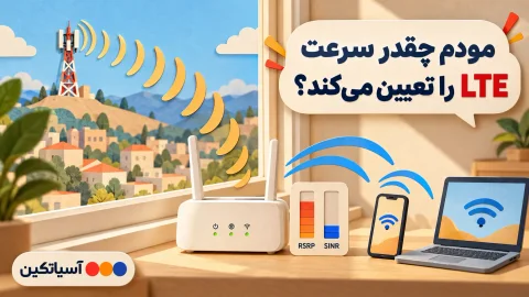 مودم LTE آسیاتکین کنار پنجره با پوشش مناسب برای افزایش سرعت اینترنت LTE
